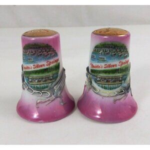 Vintage Kenmar Florida's Silver Dollar City 2.5" Salt & Pepper Shakers Japan